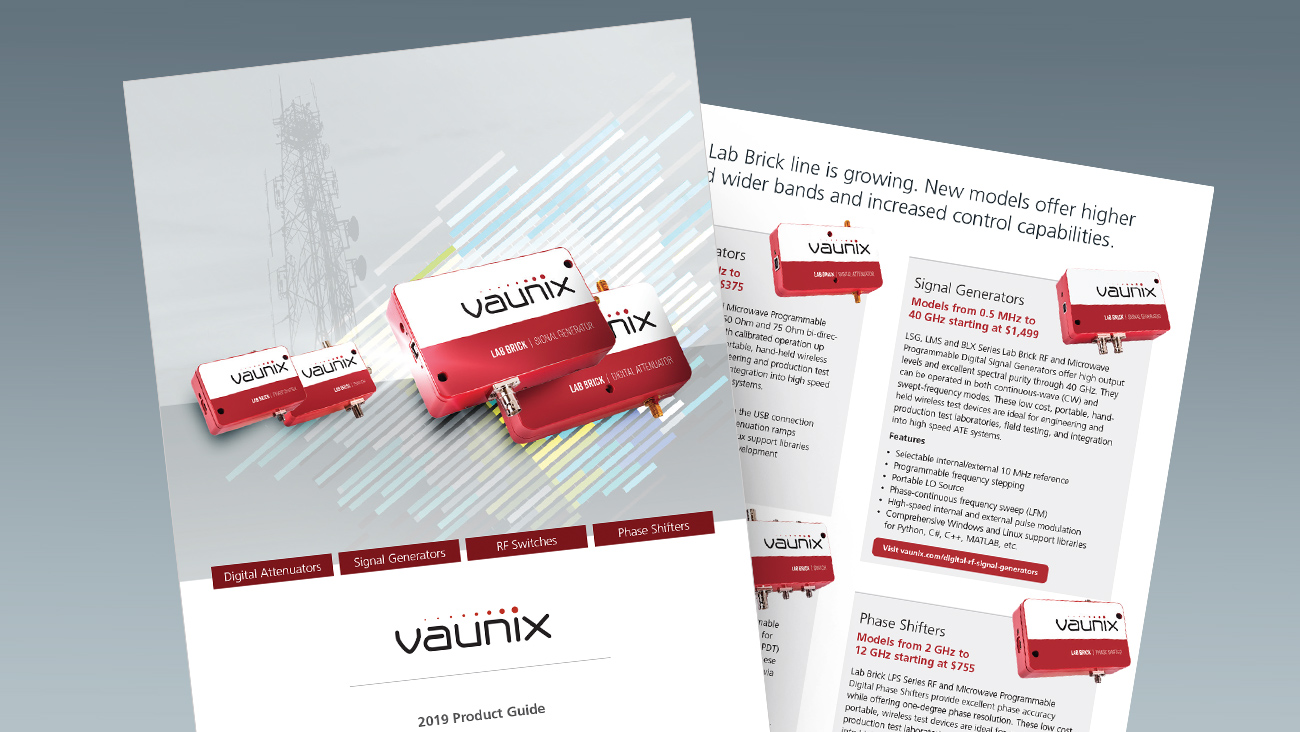 Download Rev. II of the Vaunix Lab Brick RF Test Devices Product Guide