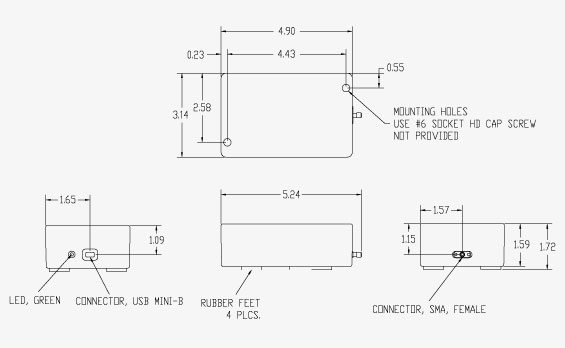 Vaunix LSG-402 Digital Signal Generator Mechanical Drawing